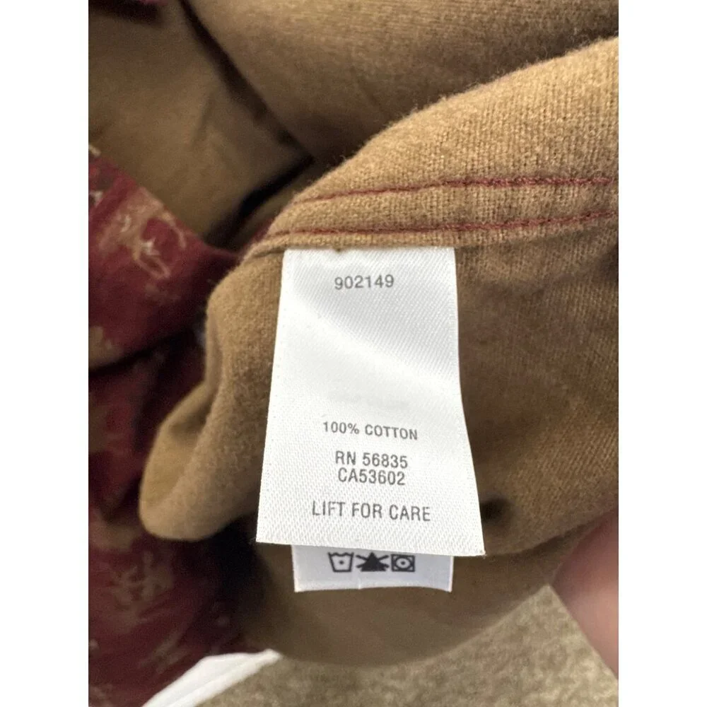 CABELA Red Chamois Southwestern Flannel Button Shirt XL Moose‎ Outdoor Print